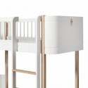 Lit mezzanine bas – Wood Mini Collection – Blanc/chêne