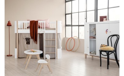 Lit mezzanine bas – Wood Mini Collection – Blanc/chêne