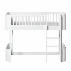 Lit mezzanine bas – Wood Mini Collection – Blanc