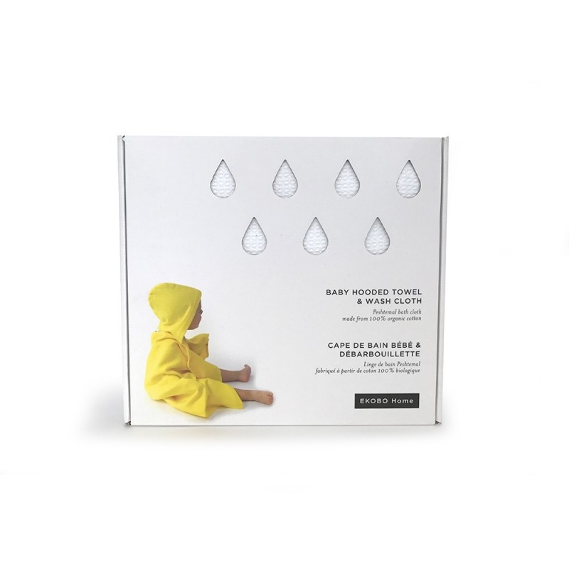 Set de Cape de Bain Bébé & Gant Toilette Blanc Set de Cape de Bain Bébé & Gant Toilette Blanc