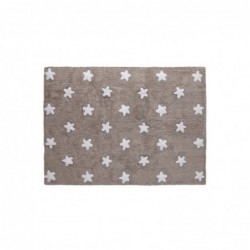 Tapis couleur lin – Étoiles blanches