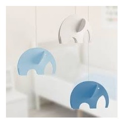 Mobile suspendu – Éléphants bleus
