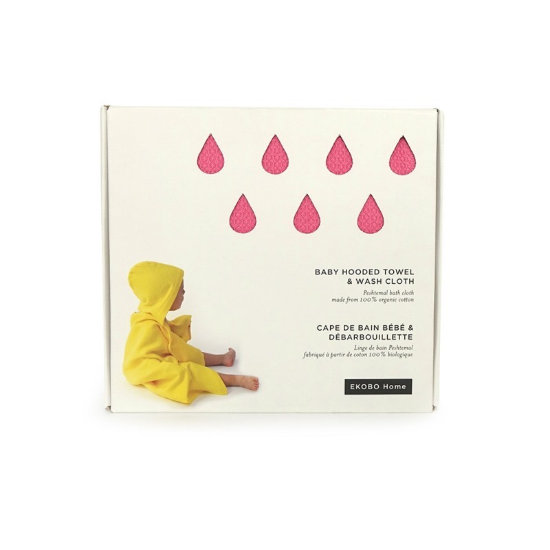 Set de Cape de Bain Bébé & Gant Toilette Flamant Set de Cape de Bain Bébé & Gant Toilette Flamant