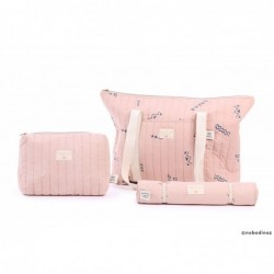 Matelas à langer Nomad 60×35 – Bulle blanche – Rose brume