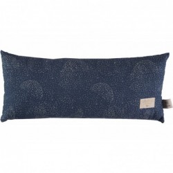 Coussin Hardy Long – Bulles d’or – Bleu Nuit