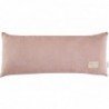 Coussin Hardy Long – Bulles blanches – Rose brume