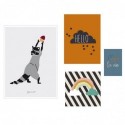 Lot de 4 affiches – Hello