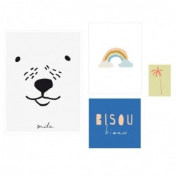 Lot de 4 affiches – Bisous