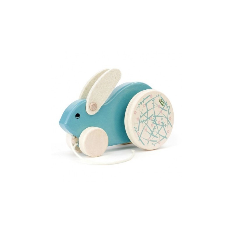 Jouet à tirer – Grand Lapin Turquoise Jouet à tirer – Grand Lapin Turquoise