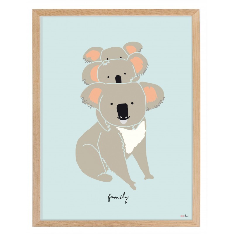 Affiche et cadre – famille koalas