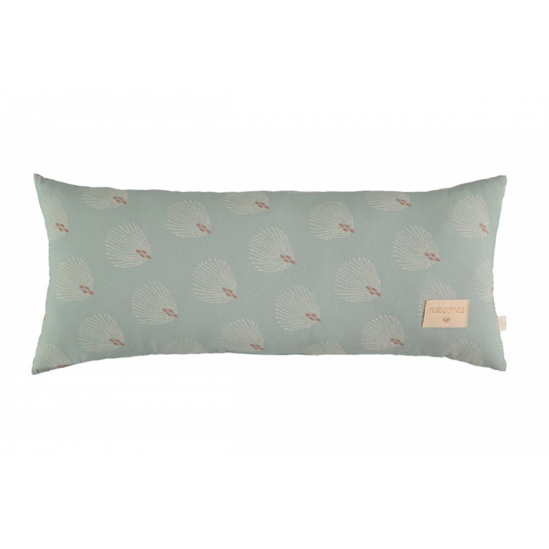 Coussin Hardy Long – Blanc Gatsby – Vert antique