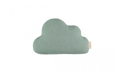 Coussin nuage – pois caramel – vert