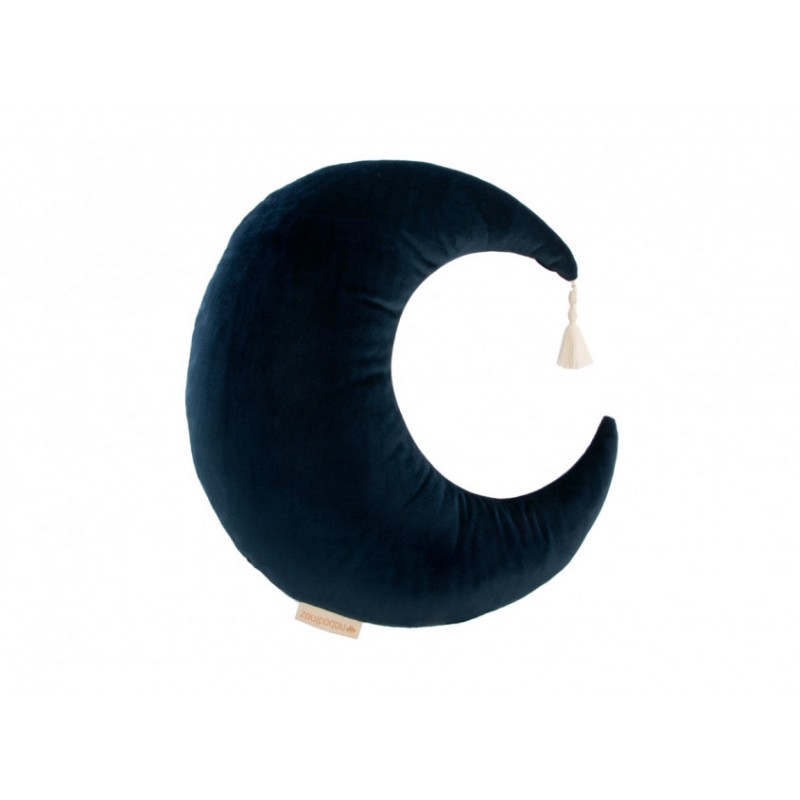 cushion-velvet-pierrot-moon-night-blue-nobodinoz-petit-toi-lausanne