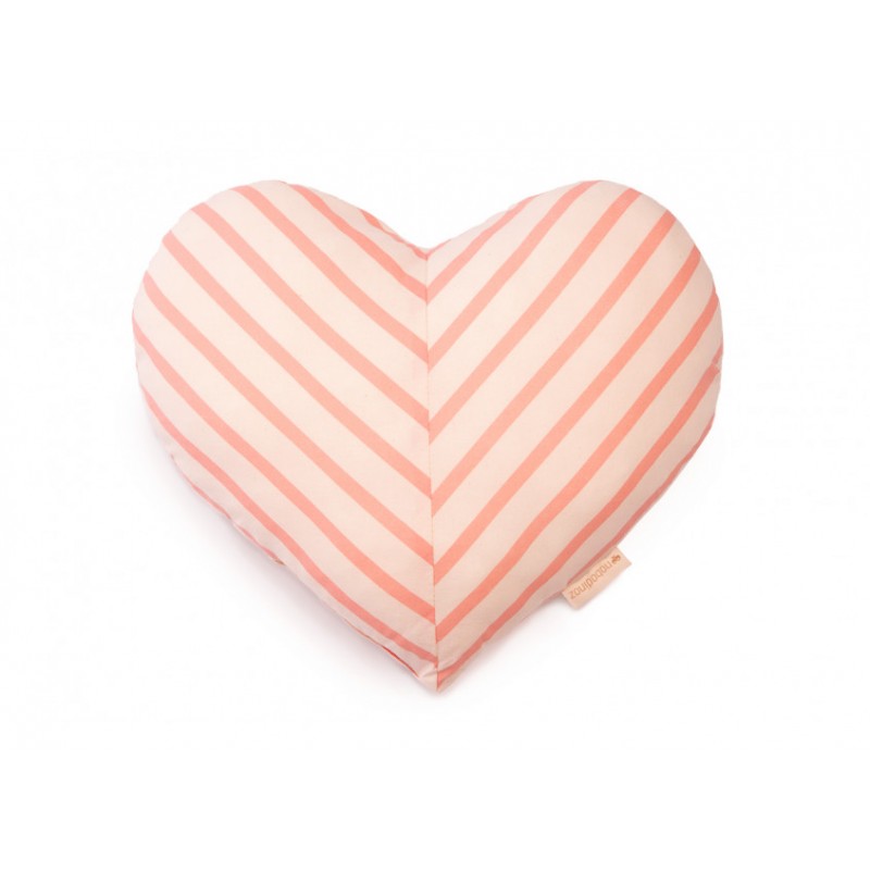 Coussin - coeur - lignes roses