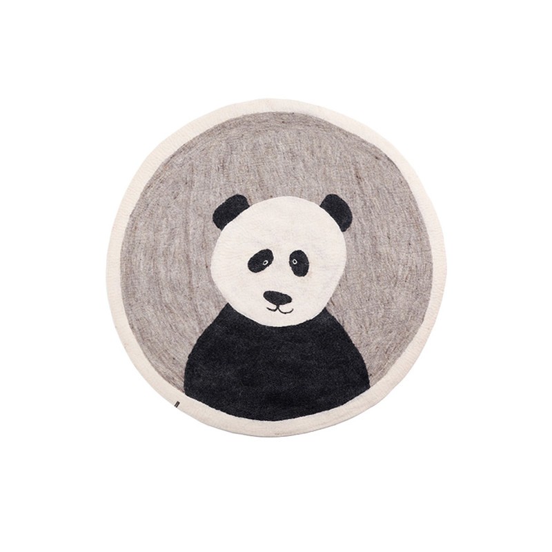Round rug Ø120 cm – Pasu Panda - light stone