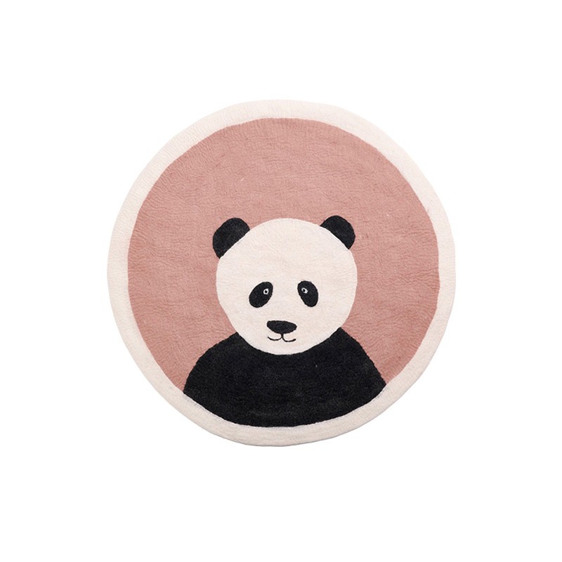 Tapis enfant en Feutre -Panda Pasu rose quartz