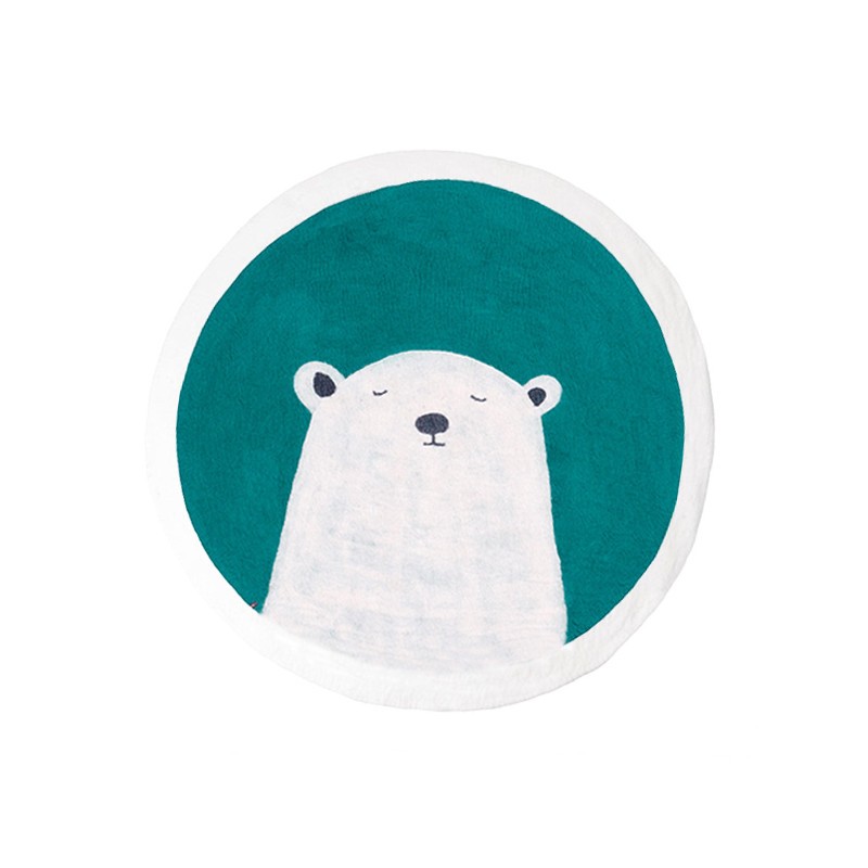 Tapis Ours Polar en Feutre - Grizzly  turquoise pastel