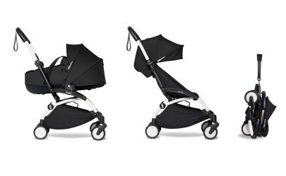 Babyzen YOYO2 stroller complete with Bassinet - black and white frame - Petit-Toi