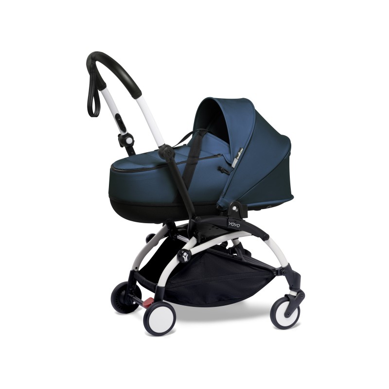 Stroller Babyzen YOYO2 Bassinet  Navy Blue + White Frame - Petit Toi Lausanne