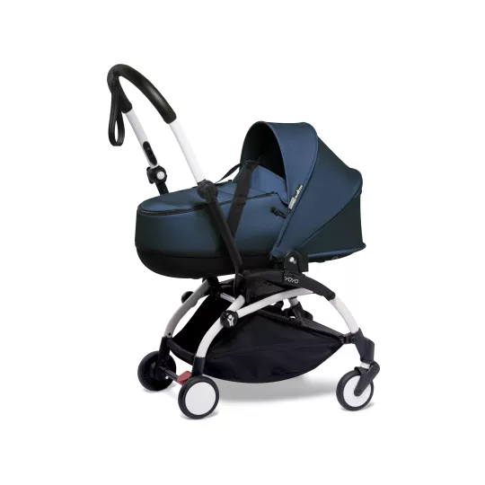 Stroller YOYO3 Bassinet Navy Blue + White Frame