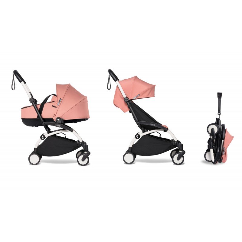 Babyzen YOYO2 stroller complete with Bassinet - ginger and white frame - Petit-Toi