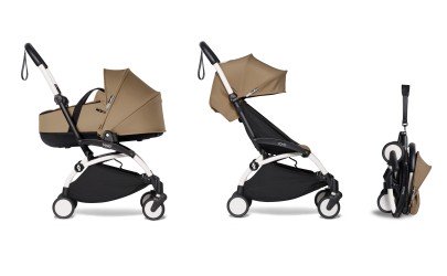 Babyzen YOYO2 stroller complete with Bassinet - toffee and white frame - Petit-Toi