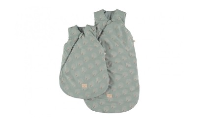 Gigoteuse d'hiver/Mi-saison - blanc gatsby/vert antique