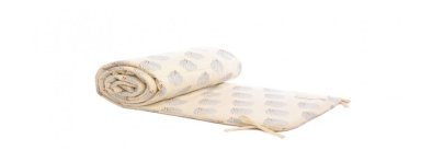 Cot bumper nest blue gatsby cream Nobodinoz Petit-Toi