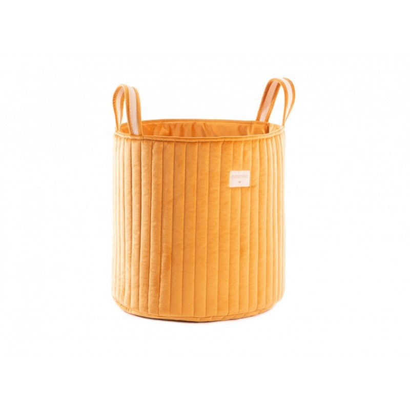 panier-rangement-velours-savanna-jaune-farniente-nobodinoz-petit-toi-lausanne