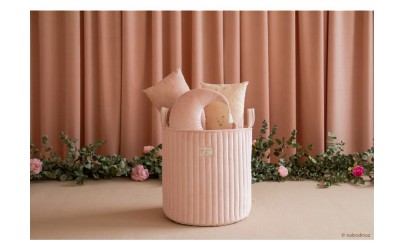 panier-rangement-velours-savanna-rose-fleuri-nobodinoz-petit-toi-lausanne