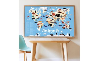 Giant poster discovering animals Poppik Petit-Toi