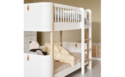low bunk bed wood mini collection white oak Oliver Furniture Petit-Toi
