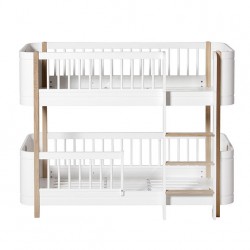 Low Bunk Bed - Wood Mini Collection - White/Oak
