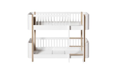 low bunk bed wood mini collection white oak Oliver Furniture Petit-Toi