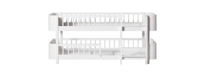 low bunk bed wood mini collection white Oliver Furniture Petit-Toi