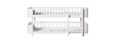 low bunk bed wood mini collection white Oliver Furniture Petit-Toi