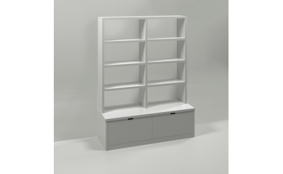 Bookcase 3 Columns + 3 Drawers