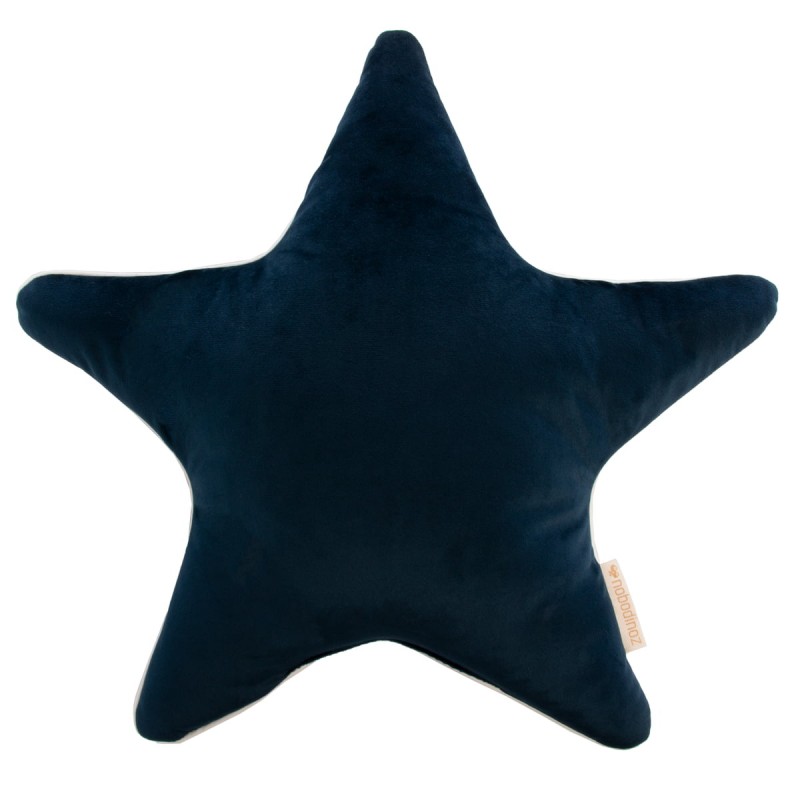 Coussin Aristote étoile velours bleu nuit Nobodinoz Petit-Toi