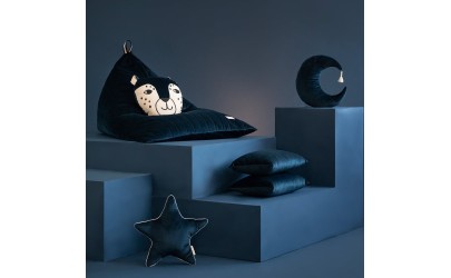 Coussin Aristote étoile velours bleu nuit Nobodinoz Petit-Toi
