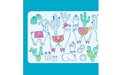 Set de table à colorier mini tapis de jeux lamas Super Petit Petit-Toi