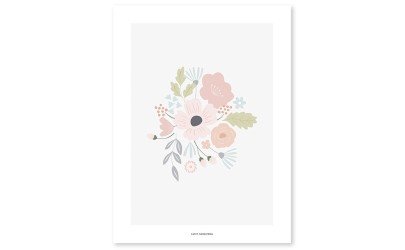 Poster Round Flowers Bouquet Lilipinso Petit-Toi