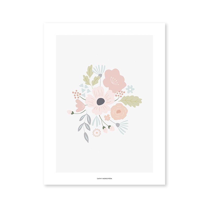 Poster Round Flowers Bouquet Lilipinso Petit-Toi