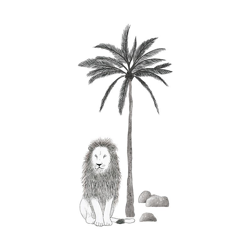 Stickers XL artbre et lion Lilipinso Petit-toi
