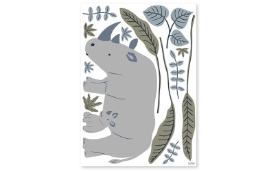 Stickers sheet rhinoceros Lilipinso Petit-Toi