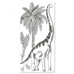 Planche de stickers XL - Dinosaure et palmier