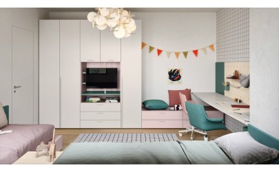 Modular kids wardrobe hinged doors - Nidi by Battistella - Petit Toi