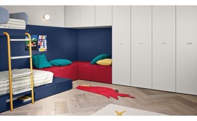 Modular kids wardrobe hinged doors - Nidi by Battistella - Petit Toi