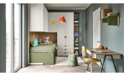 Modular kids wardrobe hinged doors - Nidi by Battistella - Petit Toi