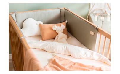 Cot bumper nest honey comb Laurel Green Nobodinoz Petit-Toi