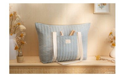 Maternity Bag Paris Willow Soft Blue Nobodinoz Petit-Toi